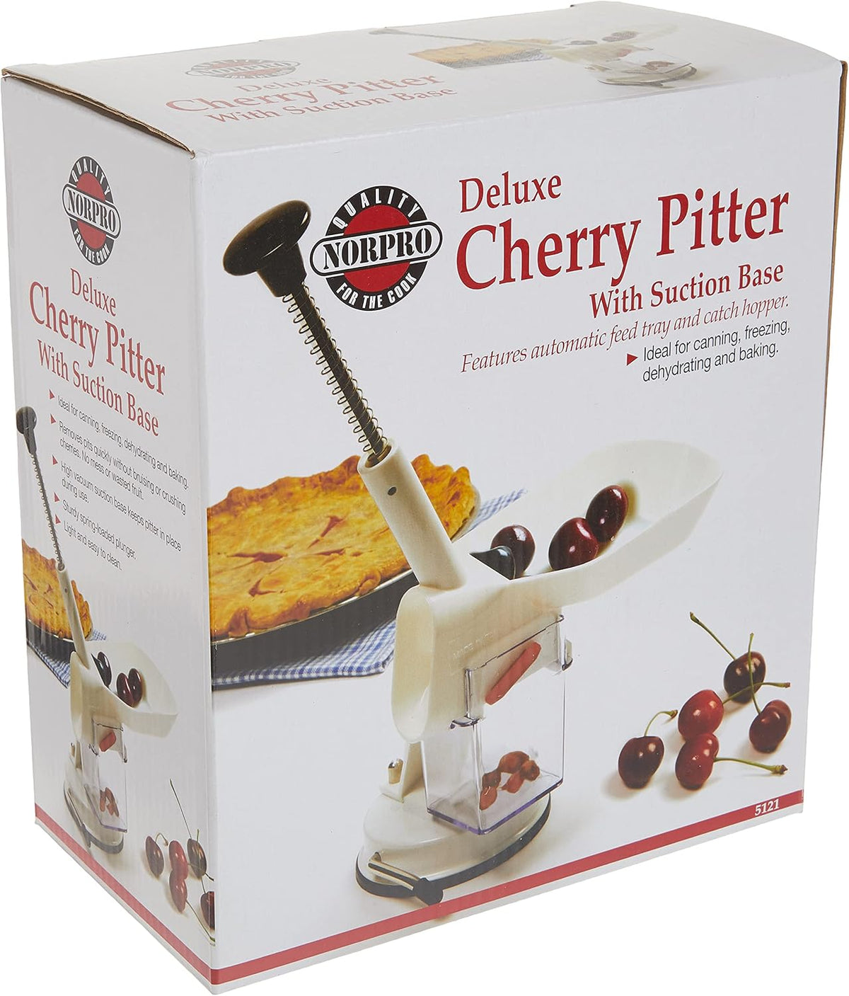 Norpro Deluxe Cherry Pitter Automatic Feed Tray, 1.75in/4.5cm, As Shown