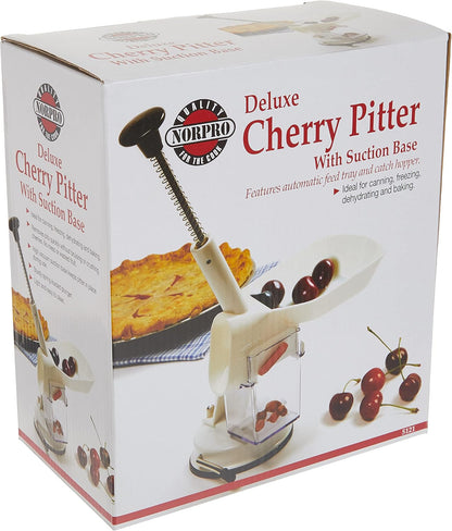 Norpro Deluxe Cherry Pitter Automatic Feed Tray, 1.75in/4.5cm, As Shown