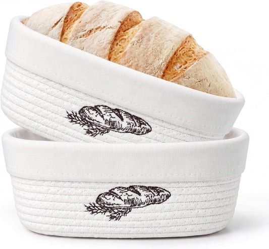 2 Pcs Banneton Bread Proofing Baskets 10" Oval for Sourdough