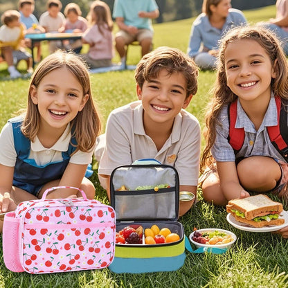 RHCPFOVR Kids Lunch Bag - Insulated Lunch Box for Boys Girls,Washable Lunch Bag and Reusable Toddler Leak-proof Lunchbox for School and Daycare - Colors B