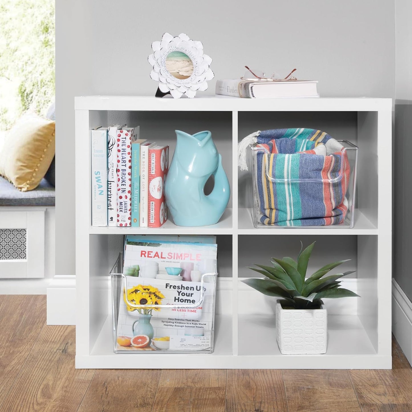 iDesign Open-Front Storage Bin, Clear | Kitchen, Pantry, Bathroom, Home Office, Made in USA