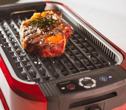 Techwood Indoor Grill Smokeless Grill, Electric Korean BBQ Grill with Glass Lid, Turbo Smoke Extractor Technology, Dishwasher-Safe Drip Tray & Nonstick Grilling Removable Plate, Black, 1500W