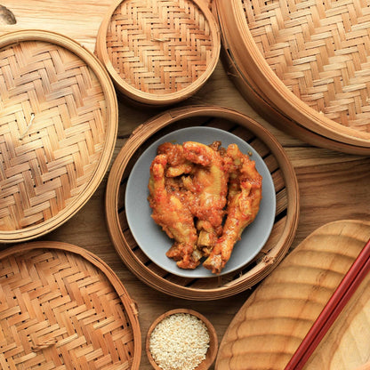 JapanBargain 2224, Large Chinese Bamboo Steamer Steaming Basket for Vegetable Seafood Dim Sum Dumpling Bun Egg, 12-inch