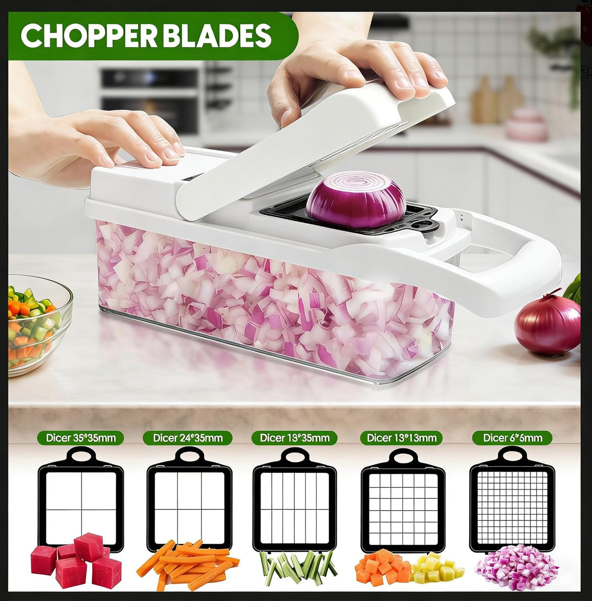 Multi 23-in-1 Pro Vegetable Chopper & Mandoline Slicer, 10 Blade-in-1