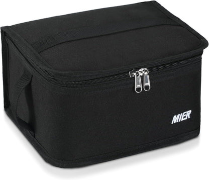 MIER Small Lunch Bag for Kids & Adults Compact Insulated Lunch Box Portable Thermal Mini Cooler for Work School Travel, Bluesteel