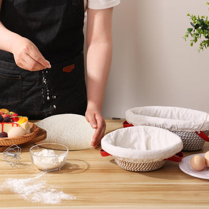 Banneton Bread Proofing Basket, 15" Baguette Sourdough Basket with Liner