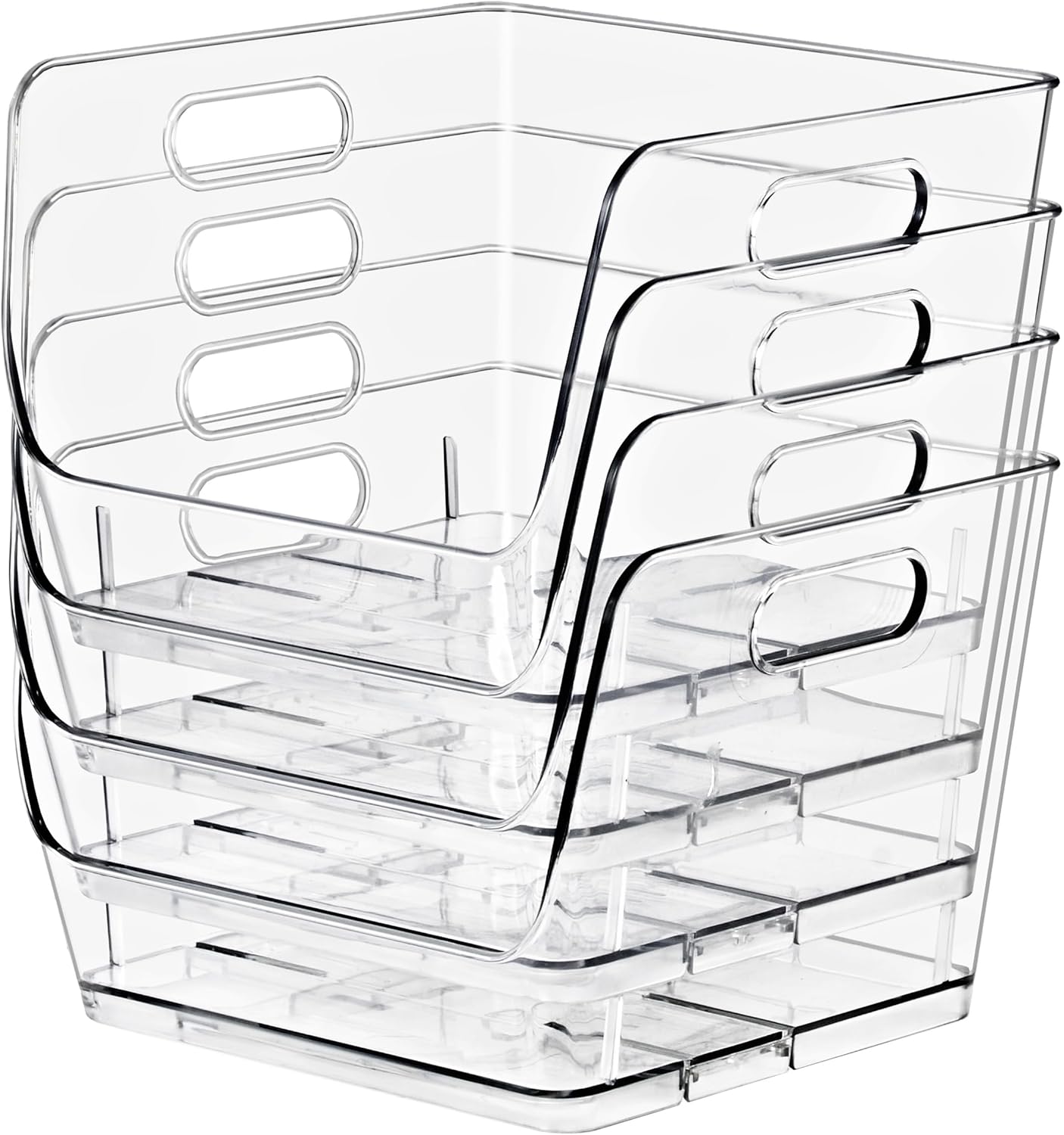Sorbus Stackable Storage Bins Open Front - Clear Stackable Storage Bins - Pantry Bins for Storage and Organization - Acrylic Stackable Bins for Kitchen - Clear Pantry Organizer Bins (Medium 2 Pack)