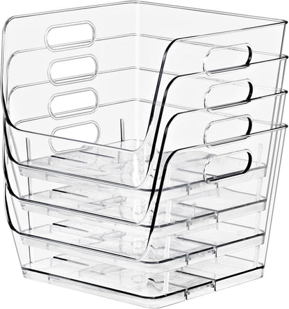 Sorbus Stackable Storage Bins Open Front - Clear Stackable Storage Bins - Pantry Bins for Storage and Organization - Acrylic Stackable Bins for Kitchen - Clear Pantry Organizer Bins (Medium 2 Pack)