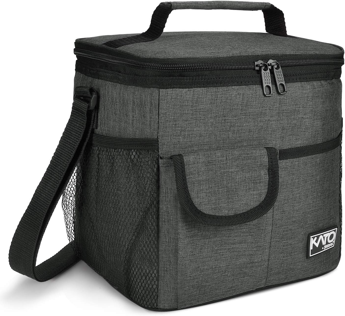 Tirrinia Insulated Lunch Bag for Women Men, Leakproof Lunch Box Containers for Adult, Work, School, Soft Lunchbox for Kids,Boys, Adult Cooler Bag for Picnic Hiking Beach,Charcoal