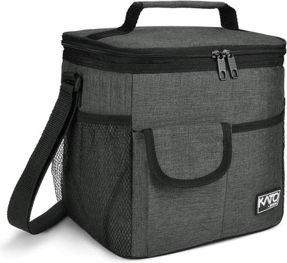 Tirrinia Insulated Lunch Bag for Women Men, Leakproof Lunch Box Containers for Adult, Work, School, Soft Lunchbox for Kids,Boys, Adult Cooler Bag for Picnic Hiking Beach,Charcoal
