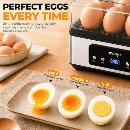 Rapid Egg Cooker for Hard Boiled Eggs, Electric Egg Steamer 3 IN 1 Soft Medium Hard Boiled, Egg Maker with Auto Shut-Off, Egg Boiler for Kitchen Breakfast & Fitness, BPA-Free, Holds 8 Eggs