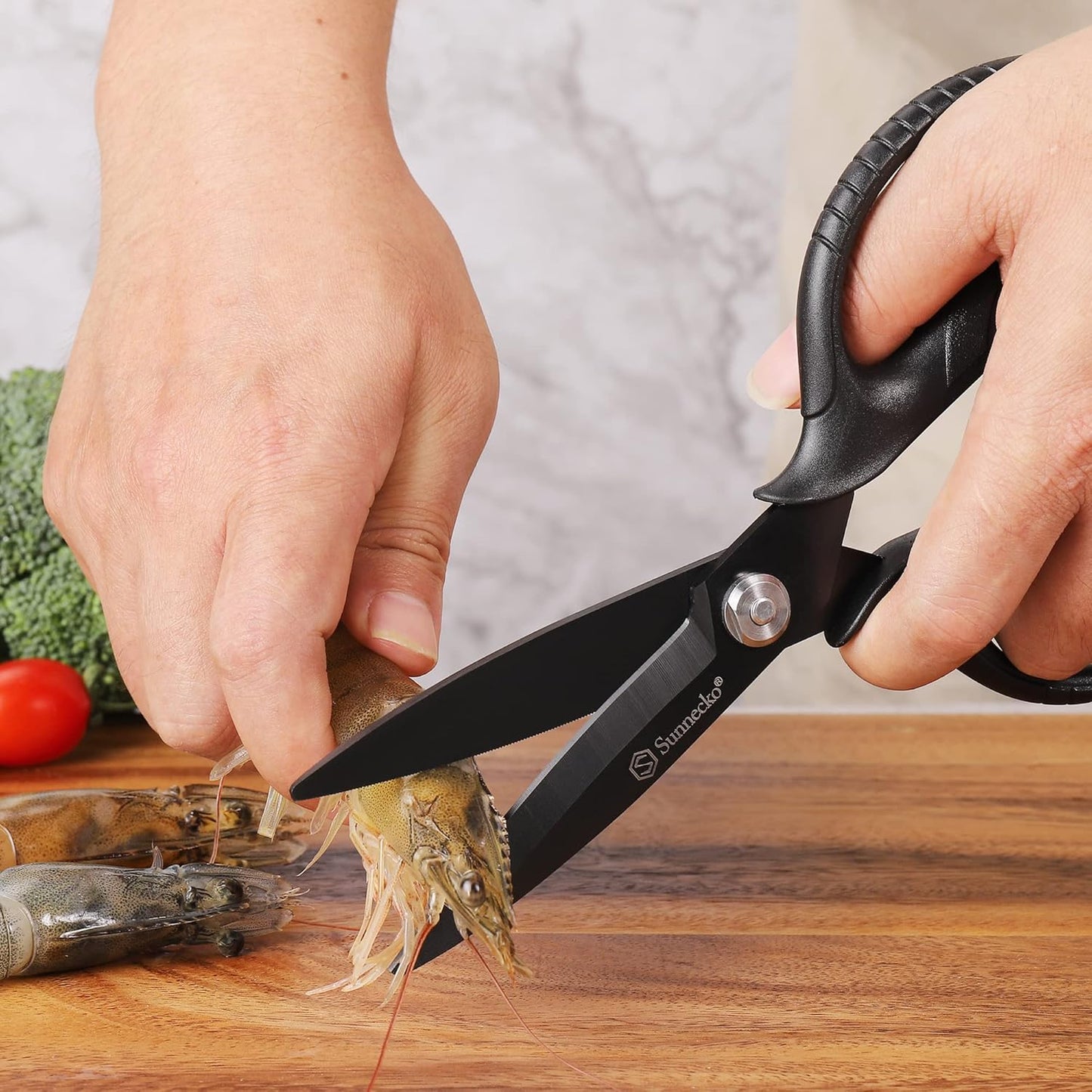 Sunnecko Heavy Duty Kitchen Scissors - Stainless Steel Kitchen Shears, Ultra Sharp Micro Serrated Poultry Shears, Cooking Scissors for Meat, Dishwasher Safe
