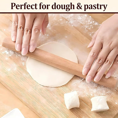Wooden Rolling Pins, 3-Pack 10-Inch Classic Baking Tools for Dough