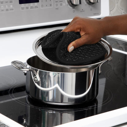 All-Clad Premium Pot Holder: Heat Resistant up to 500 Degrees - 100% Cotton, 10"x8" Hot Pad for Kitchen and Barbecue, 2-Pack, Indigo
