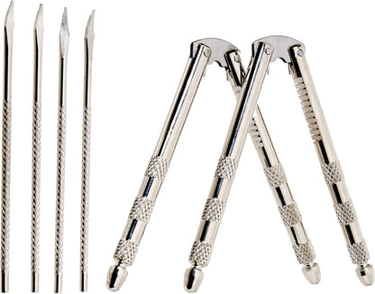Chef Craft 21629-2PK Stainless Steel Set, 2 Nut Crackers and 4 Picks