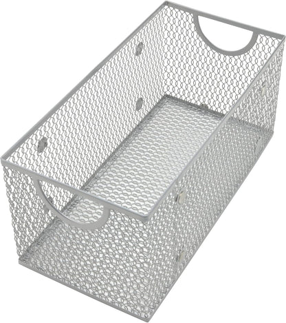 YBM HOME Kitchen Pantry Organizer Wire Basket for Shelves, Cabinets, Pantry, Countertop, Mesh Open Storage Bin Metal Basket for Organizing Food Supplies 12 x 7.8 x 5.8