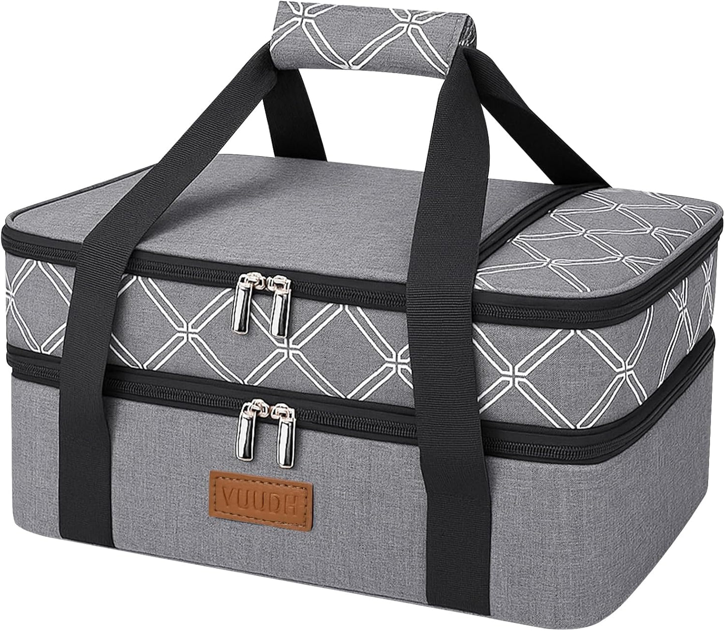 Casserole Carrier Bag, Single Insulated Food Bag, Hot Cold Lasagna Holder Tote for Picnic, Potluck or Travel, Lightweight Picnic Bag