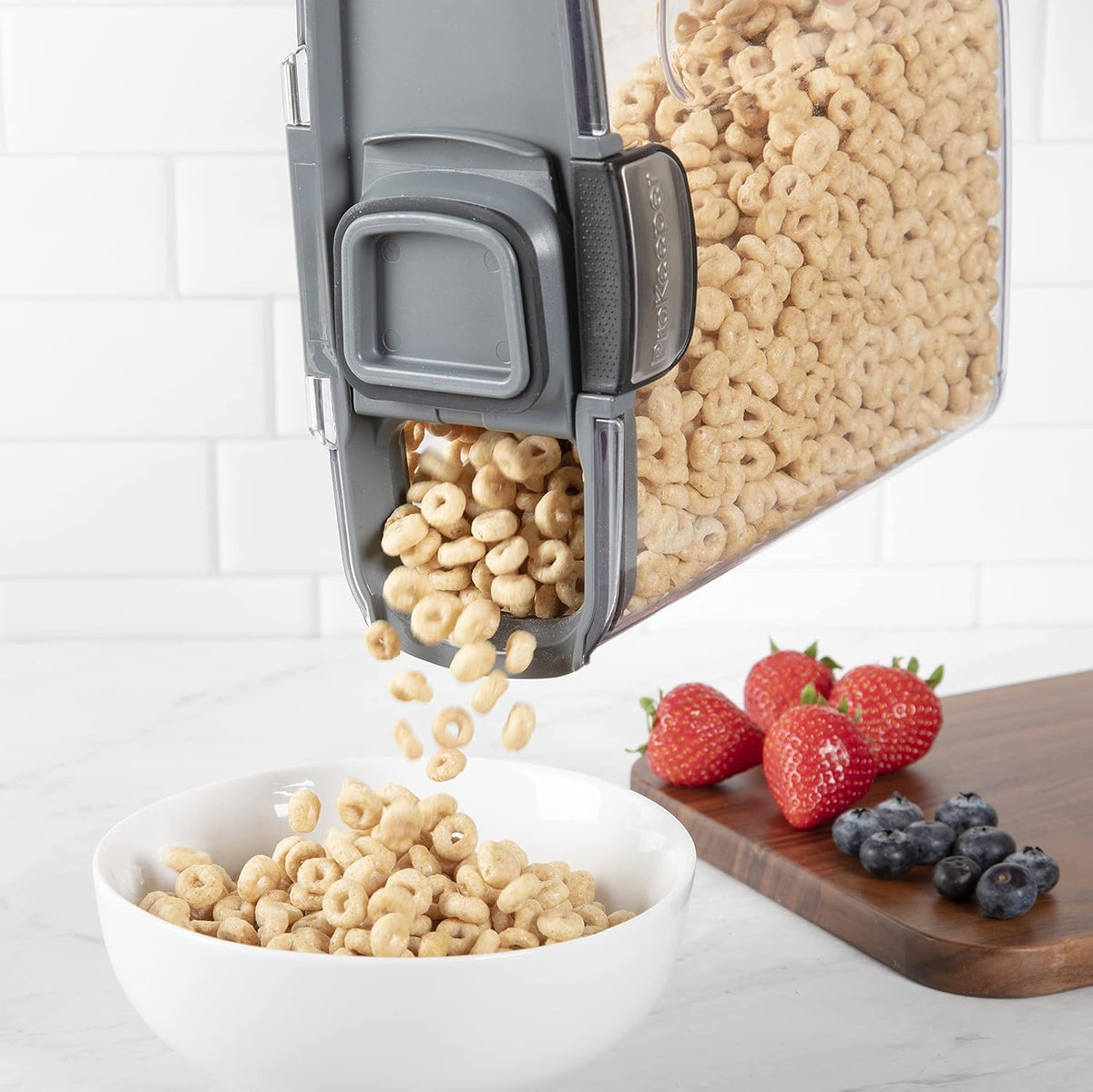 Progressive International ProKeeper+ Clear Plastic Airtight Food Baker's Kitchen Storage Organization Container Canister Set with Magnetic Accessories, 2- Piece Set (Grain 2.5-Quart)