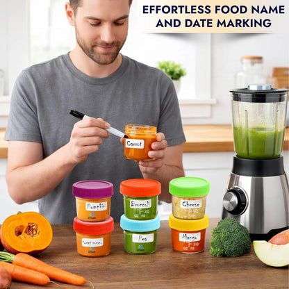 ARSUK 4Oz Glass Food Storage Containers with Snap-On BPA-Free Lids 12 Pack - Small Glass Jars for Sauce, Spices, Meal Prep - Reusable & Dishwasher Microwave Fridge Freezer Safe