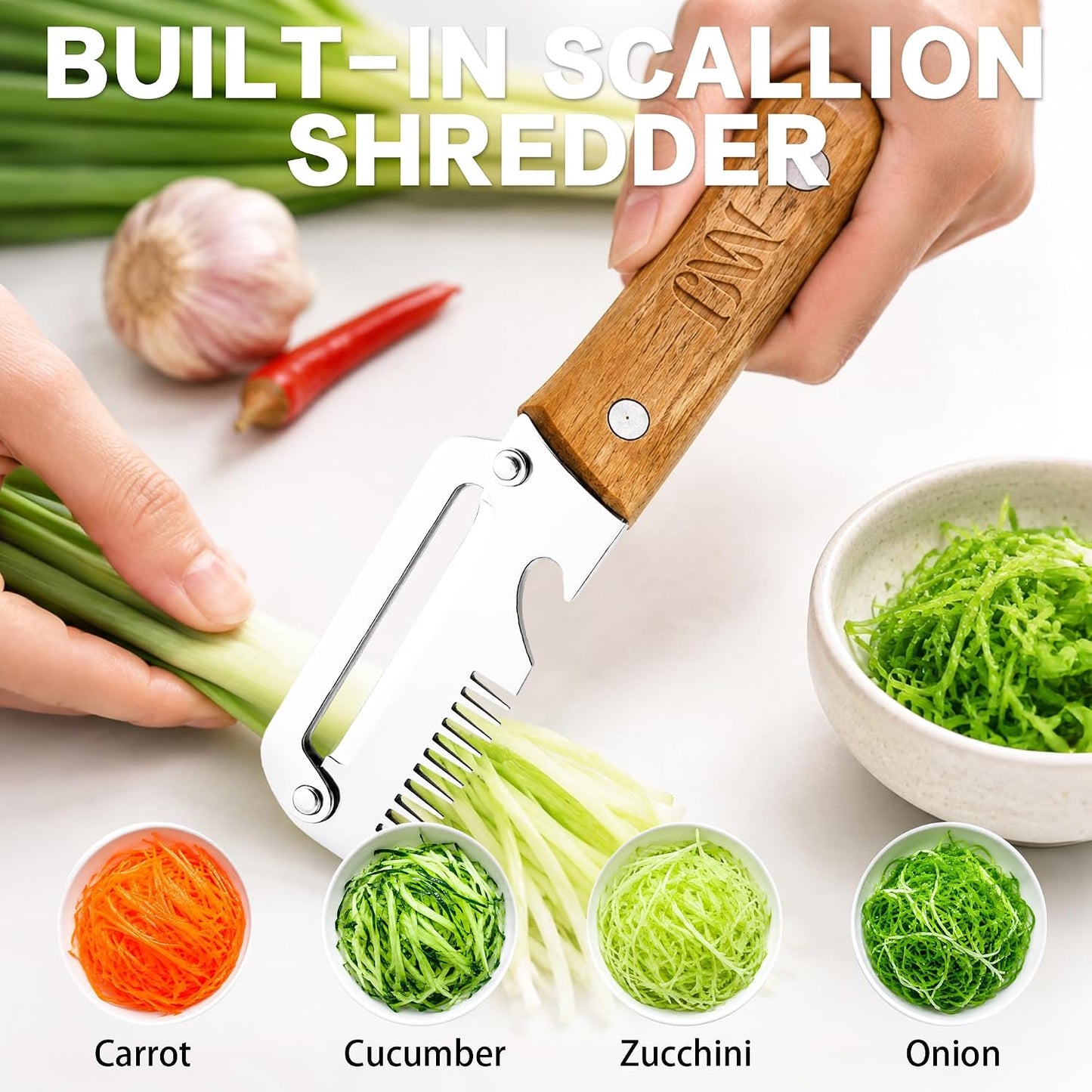 NNJ 2 Pack Vegetable Peeler, Multifunctional Stainless Steel Julienne Peeler for Potatoes, Carrots, Cucumbers, Ergonomic Kitchen Peeler with Built-in Bottle Opener, Sharp Fruit Veggie Shredder Tool