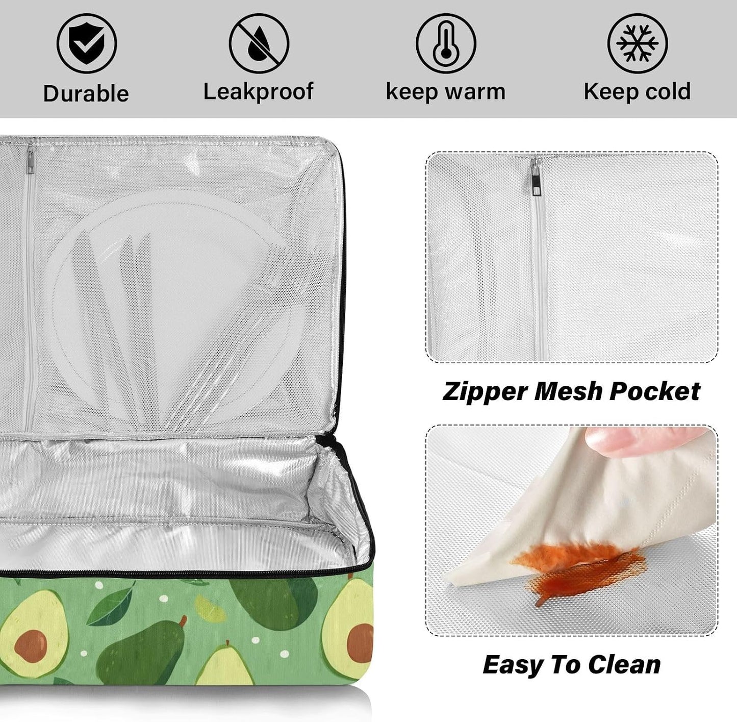 Casserole Carriers for Hot or Cold Food Reusable Casserole Dish Carrier Insulated Thermal Large Capacity Durable Perfect for Party Camping Family Gatherings Yellow Fish - Colors B