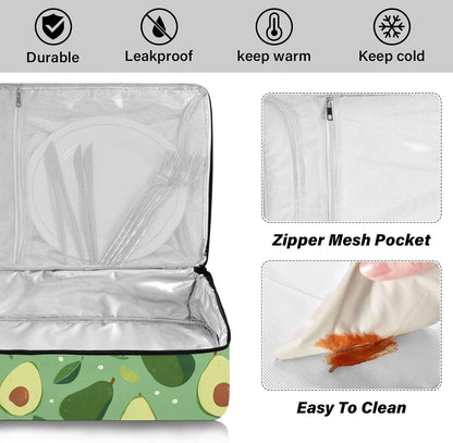 Casserole Carriers for Hot or Cold Food Reusable Casserole Dish Carrier Insulated Thermal Large Capacity Durable Perfect for Party Camping Family Gatherings Yellow Fish - Colors B