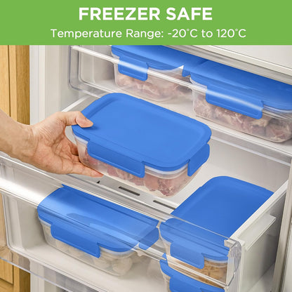 10-Pack Food Storage Containers with Airtight Leakproof Lids, BPA-Free Meal Prep Containers for Microwave/Dishwasher/Freezer, Green, 47.3oz Each