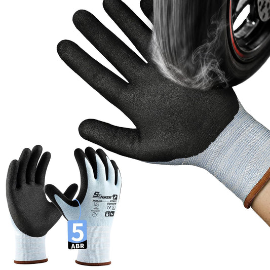 Schwer 6 Pairs ANSI A2 Cut Resistant Work Gloves for Safety Work，LT5627，L
