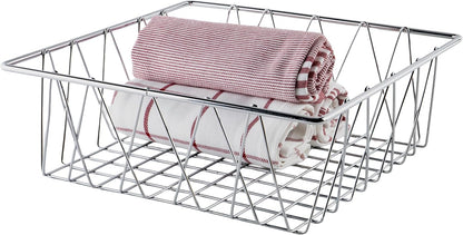 G.E.T. WB-315-MG Heavy Duty Iron Wire Utility Storage Basket/Bin with Handles, 11" x 8" x 8"