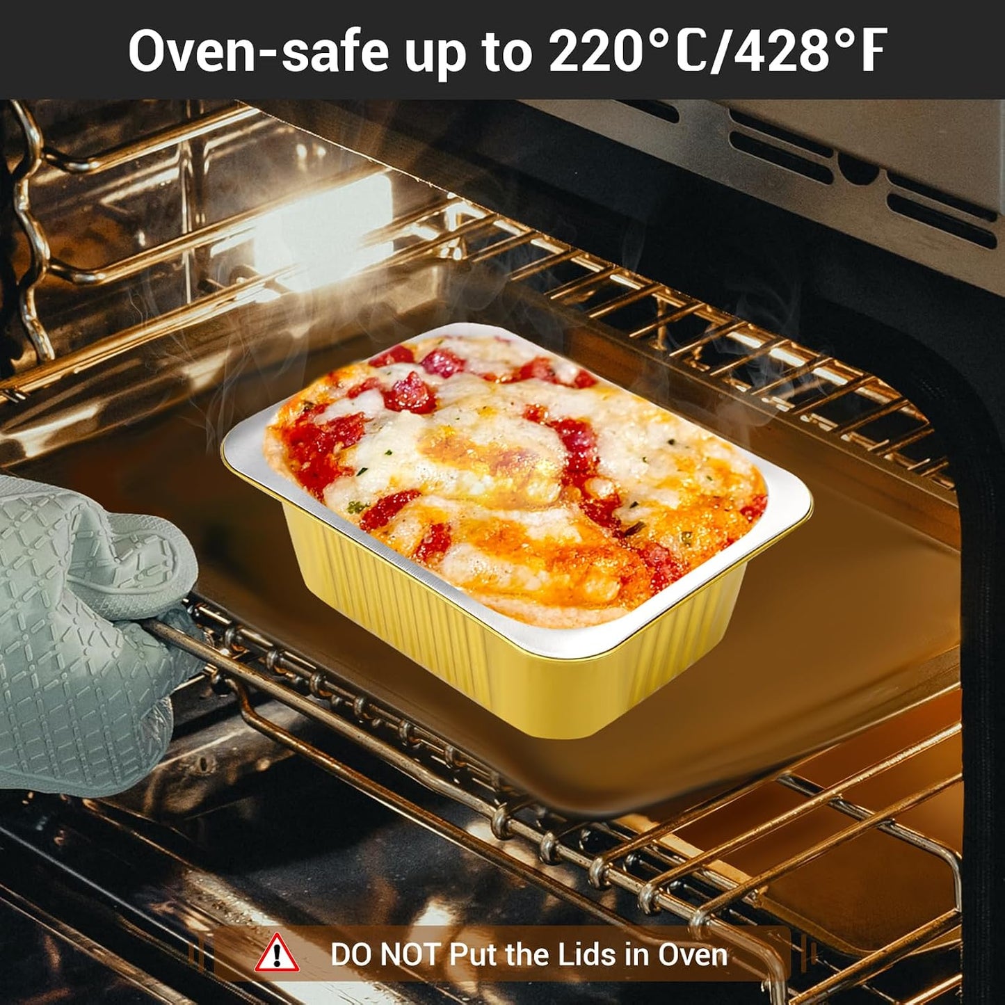 EUSOAR Aluminum Pans with Lids, 50pack 32oz Small Disposable Foil Loaf Cake Food Storage Pans, Catering Party Meal Prep Freezer Drip Pans for Microwave Oven Safe Cooking,Baking,Heating,Takeout