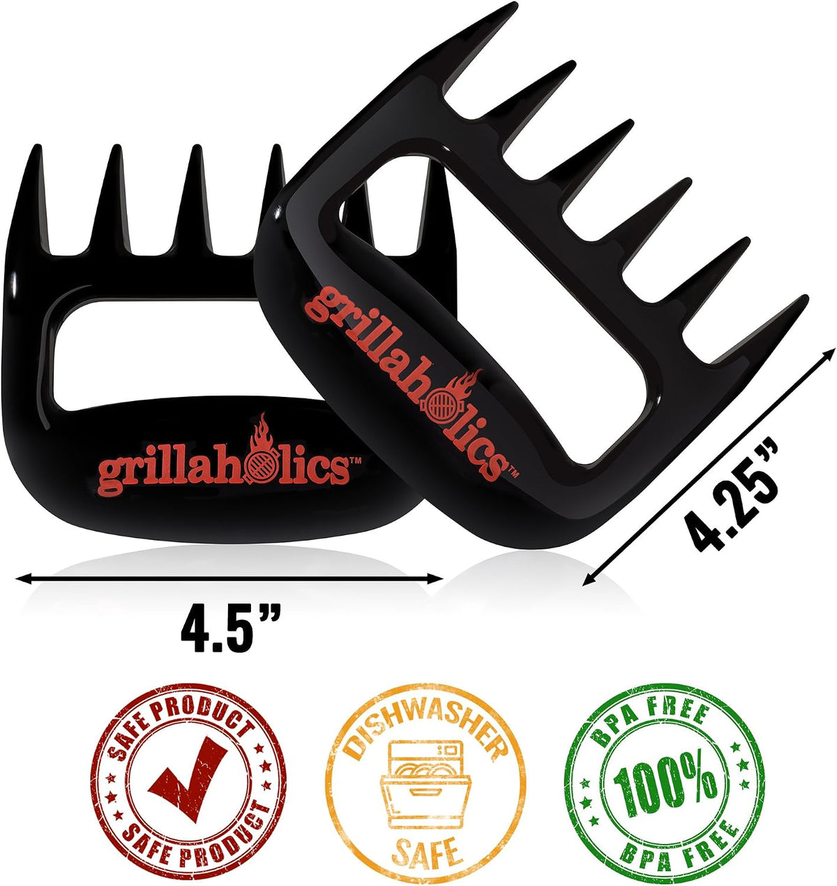Grillaholics Meat Shredder Claws for Shredding Chicken, Pulled Pork & More