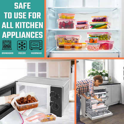 70 Pcs Large Food Storage Containers with Lids Airtight-2500ML to Small Box,Total 22812 ML Stackable Kitchen Bowls Set(35 Containers,35 Lids)-BPA Free Leak proof Plastic Boxes-Microwave safe