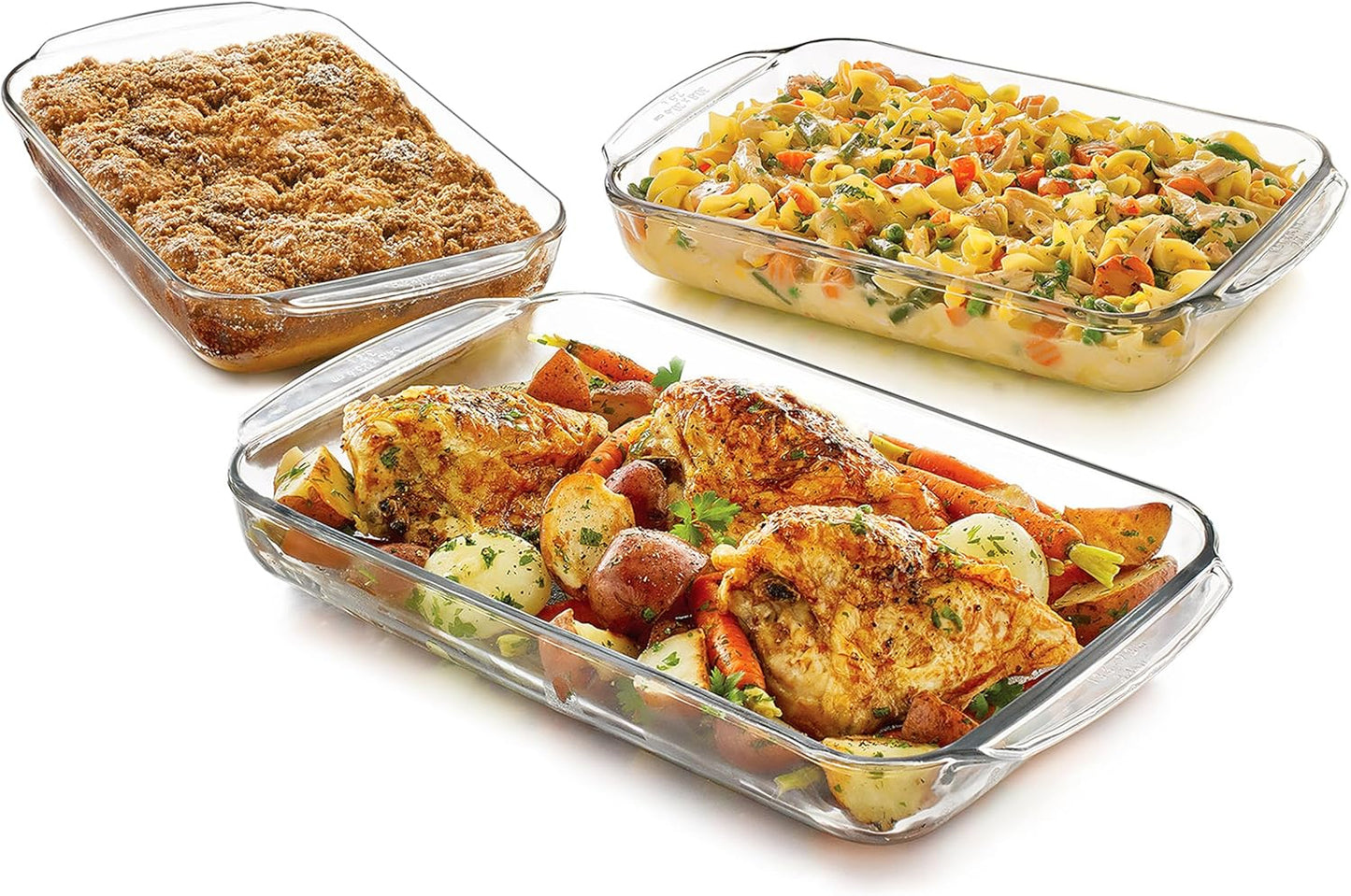 Libbey Baker’s Premium 2 Piece Glass Pie Plate, Stackable, Space Saving Casserole Dish Set with Lids, Glass Baking Dish Set for Fruit Pies, Quiches