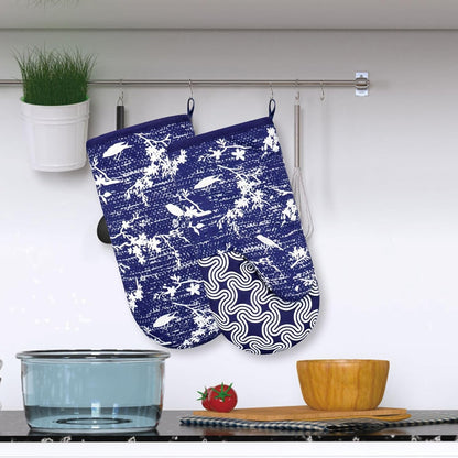 Mini Silicone Oven Mitts, Heat Resistant Kitchen Mittens 2-Pack Set