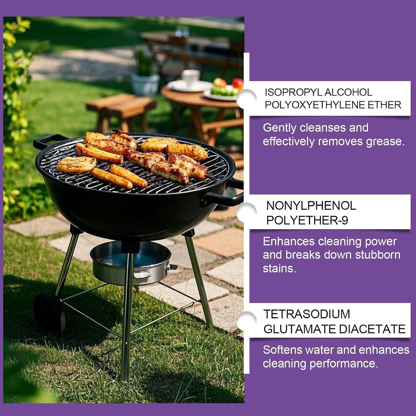 Fast Acting Heavy Duty Grill Degreaser Spray, 2026 New BBQ Grill Cleaner, Multi Functional Grease Remover for Outdoor Grill Easy-to-Use Heavy Duty Stain Remover for Carbon Grease Kitchen Backyard BBQ