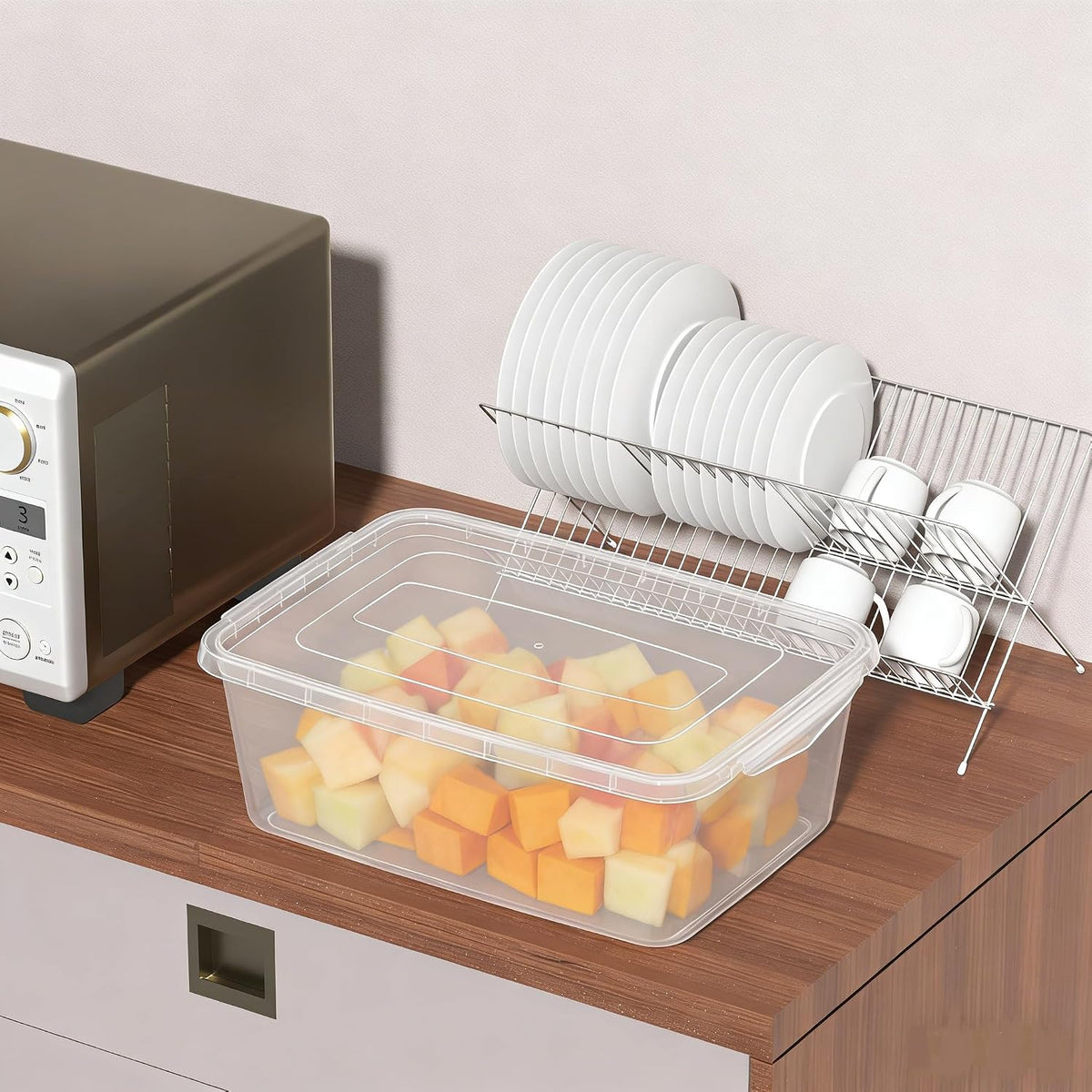 2 Packs 16 L Pizza Dough Proofing Box with Latching Lid, Clear