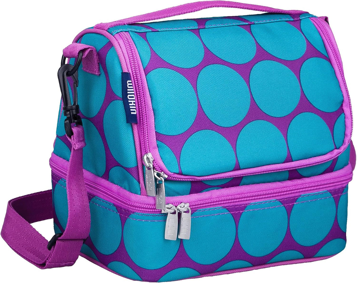 Wildkin Kids Two Compartment Insulated Lunch Bag – Keeps Food Hot or Cold, Easy-Clean Lining, Leak-Resistant & BPA-Free – Boys & Girls, Ideal for School, Travel & Daycare – Jurassic Dinosaurs