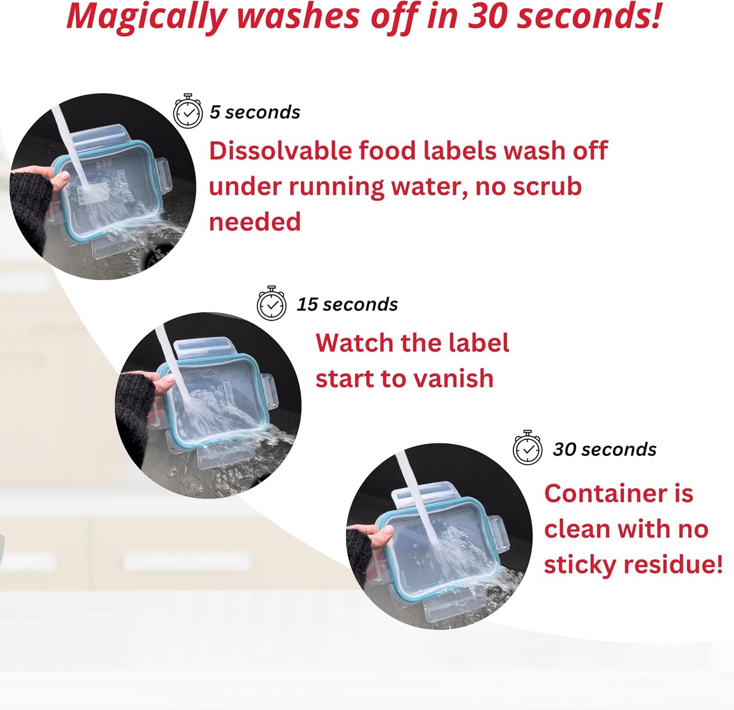 2x1 Dissolvable Food Labels, 1000 Label Stickers, Bottle Labels for Storage Bins, Sticker Labels for Food containers, (1000, Blue)