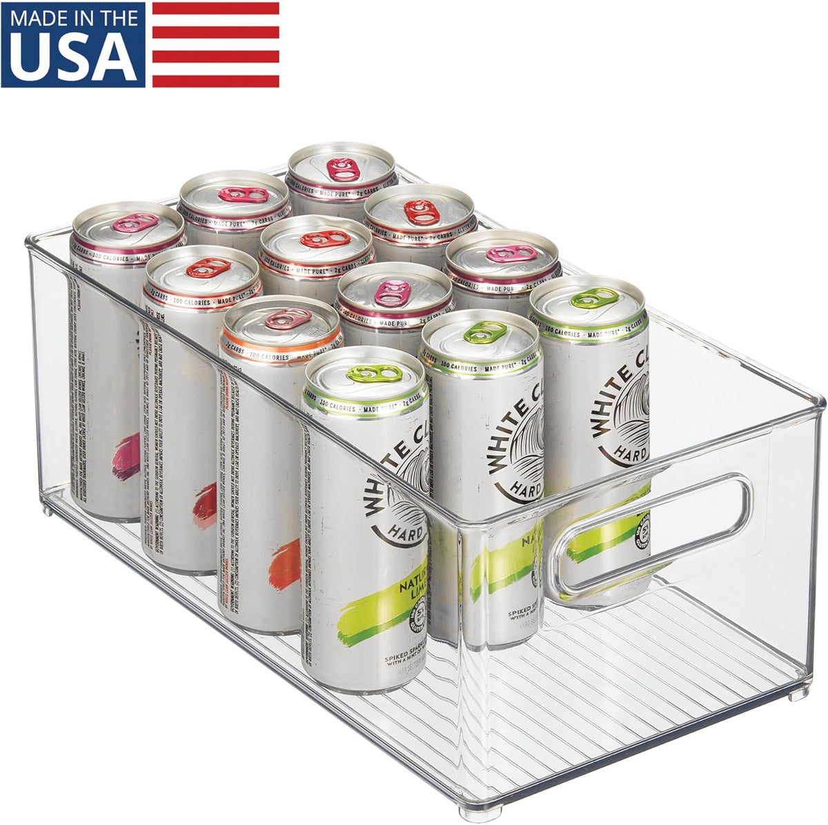 iDesign Stackable Fridge Bin, Set of 4, Clear | Kitchen Storage Bin, For Pantry, Cabinets, or Fridge