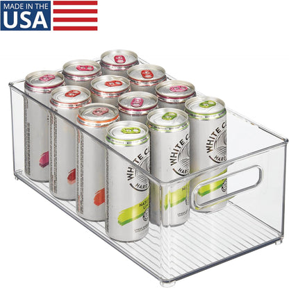 iDesign Stackable Fridge Bin, Set of 4, Clear | Kitchen Storage Bin, For Pantry, Cabinets, or Fridge