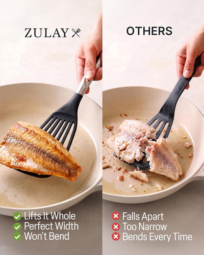 Zulay Kitchen Stainless Steel Fish Turner Spatula