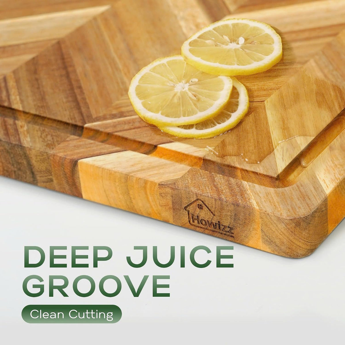 Solid Acacia Wood 20"x15" Large Cutting Board Butcher Block