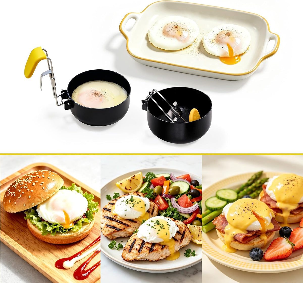 Non Stick Poached Egg Cooker 2 Pack