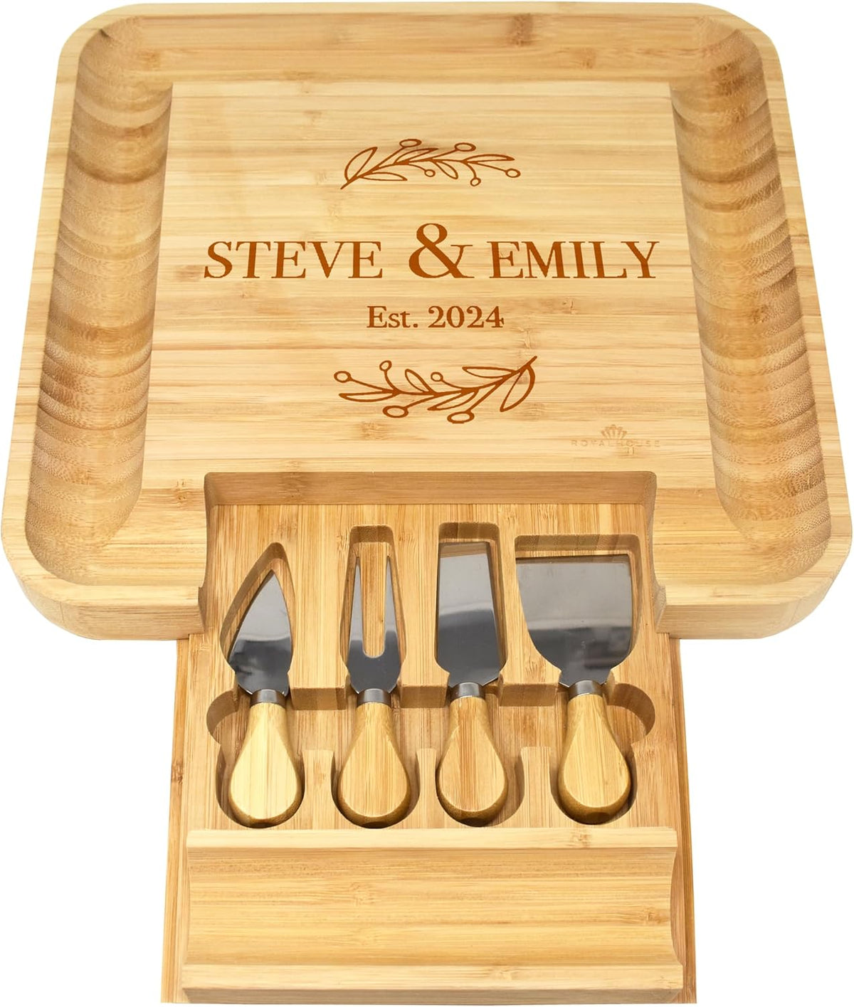 Bamboo Cheese Board and Charcuterie Boards Set & Serving Tray