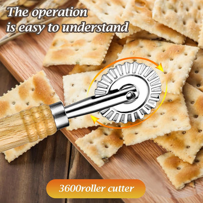 WLLHYF Pasta Cutter Wheel, Ravioli Cutter Wheel with Roller Zinc Alloy