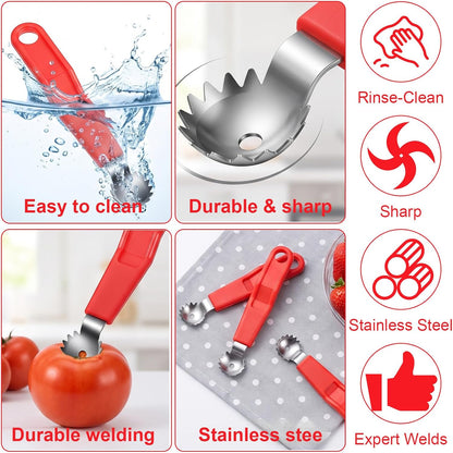 5 Pack Tomato Corer and Strawberry Huller Tool, Handle with hole