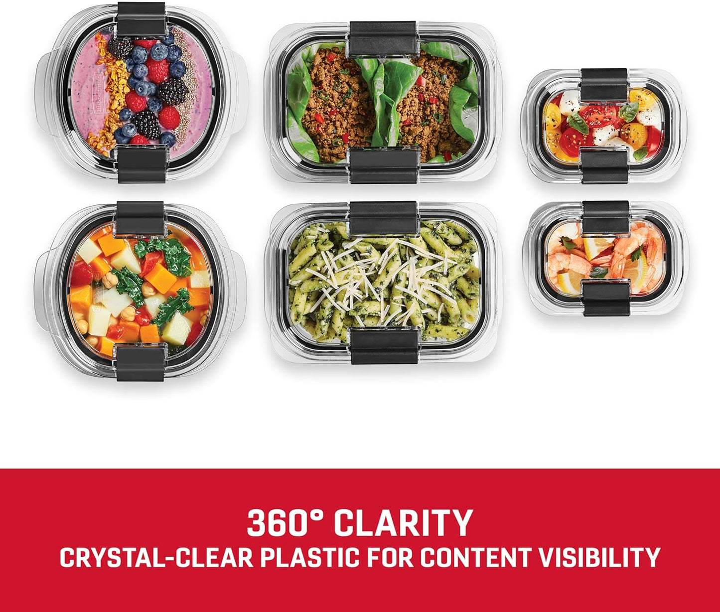 Rubbermaid Brilliance BPA Free 44-Piece Food Storage Containers Set Airtight Leak-Proof with Lids for Meal Prep Lunch and Leftovers