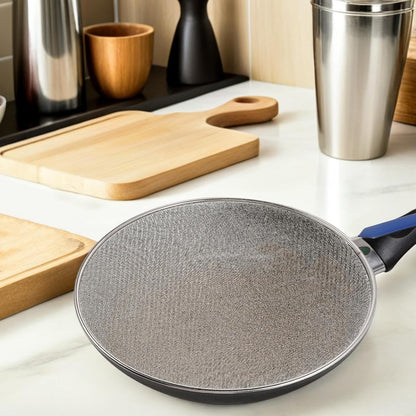 Splatter Screen for Frying Pan - 18.5" Stainless Steel Grease Splatter Guard with Fine Mesh & Heat-Resistant Handle - Oil Splash Shield for Bacon Frying and Cooking