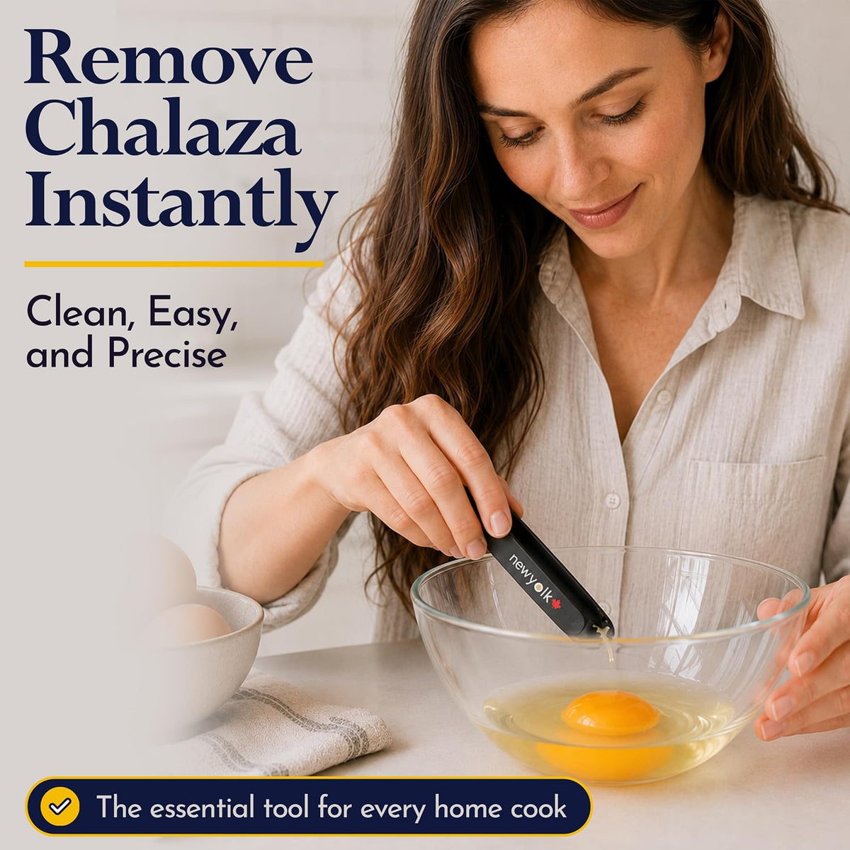 The Original Egg Tool. Engineered to instantly pick up that nasty glob of chalaza membrane off egg yolks. Picks up broken eggshell fragments with ease. Essential Kitchen Tool for food competitions.