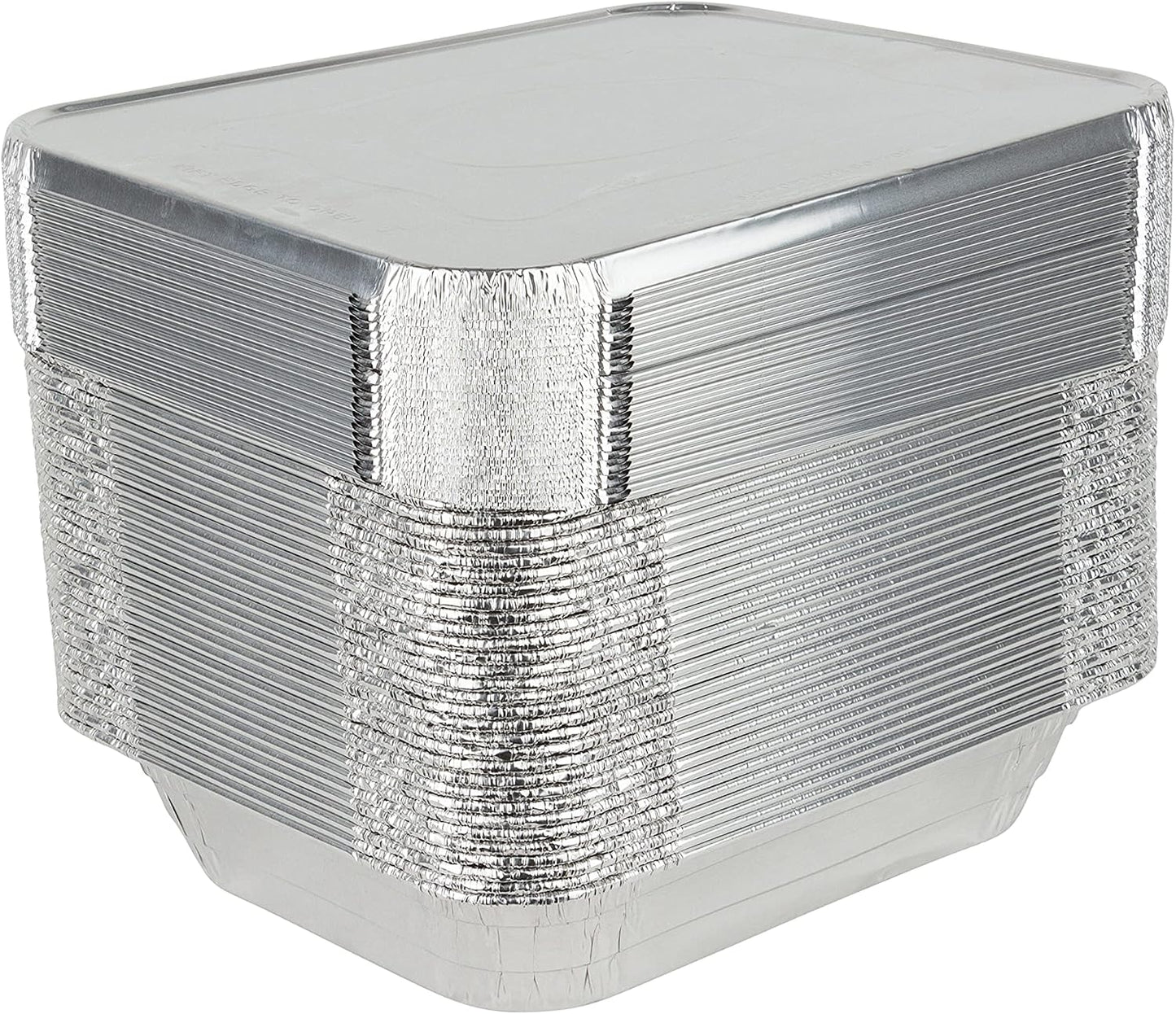 Stock Your Home 9x13 Aluminum Trays with Lids (10 Pack) – Disposable Half Size Deep Pans for Cooking, Storage, BBQ, Grilling, Catering